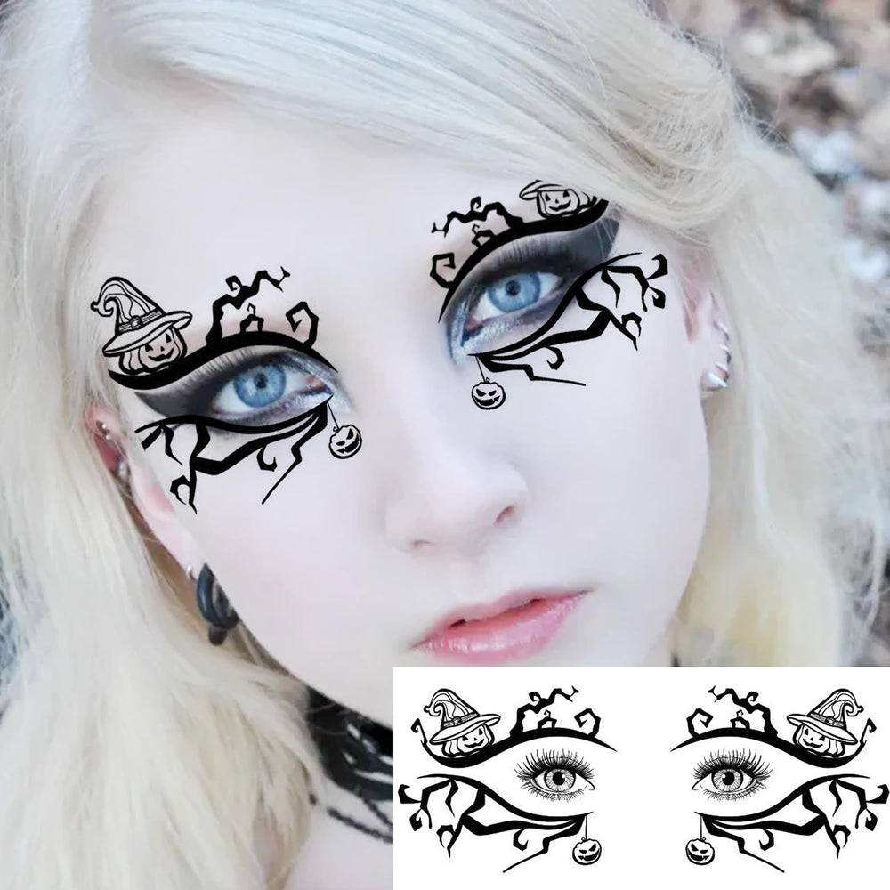 SHELYEXIEN scary-face tattoo offers bold, photo-ready impact.