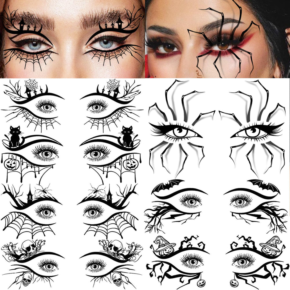 SHELYEXIEN witch-vampire tattoo set enhances eerie makeup.