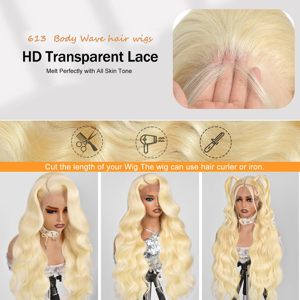 ShengCai 613 lace-front wig bleached knot pre-plucked close-up natural hairline.