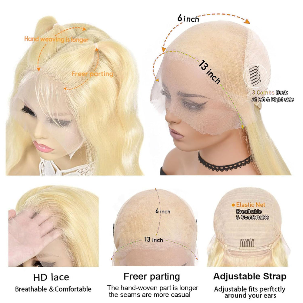 ShengCai 613 wig adjustable straps three-comb fit for secure wear.