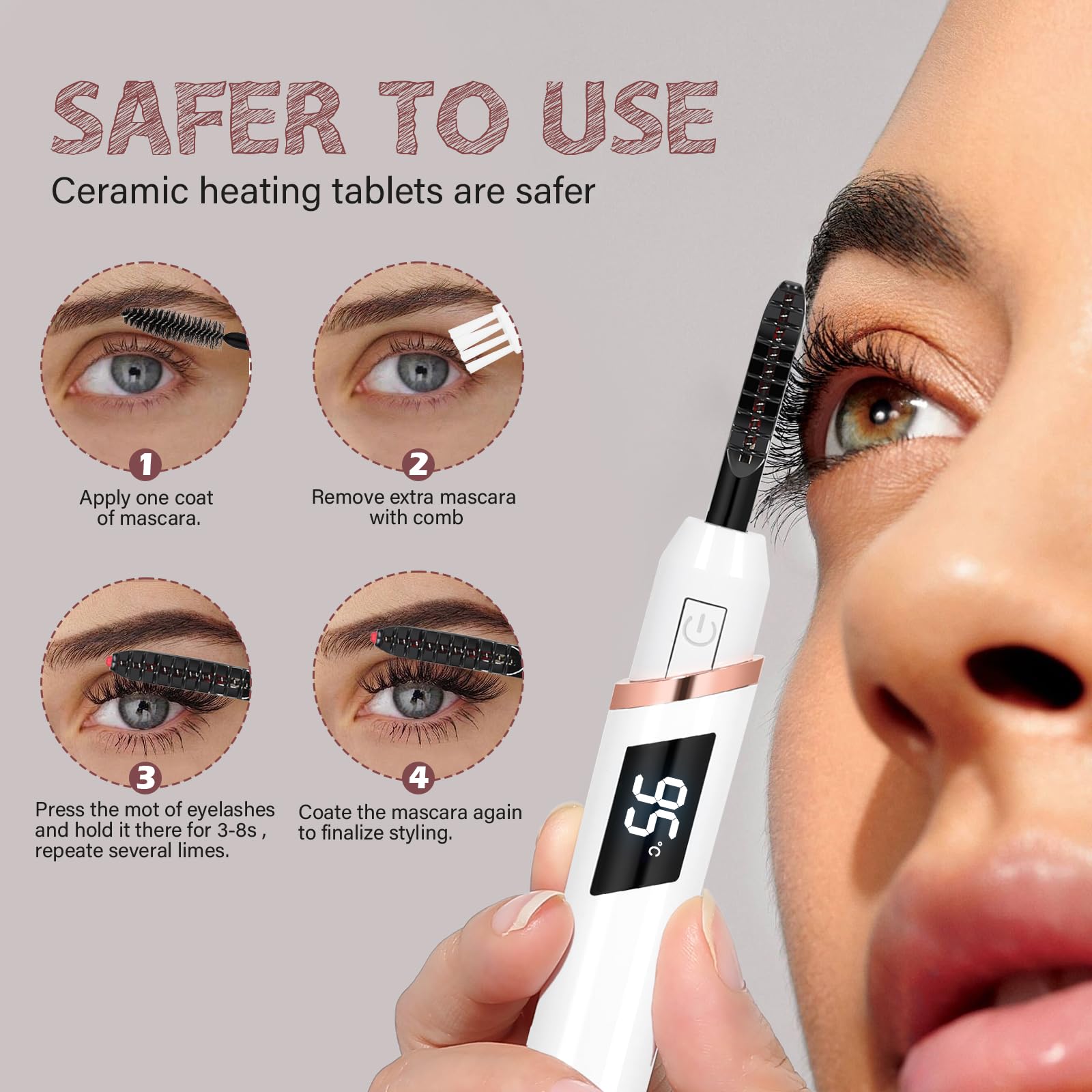 ShenlanBolt 10-second heat activation for fast, daily lash grooming.