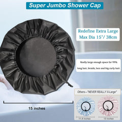 SHEOMERN shower cap satin lining inner soft helps prevent friction and frizz during washes.