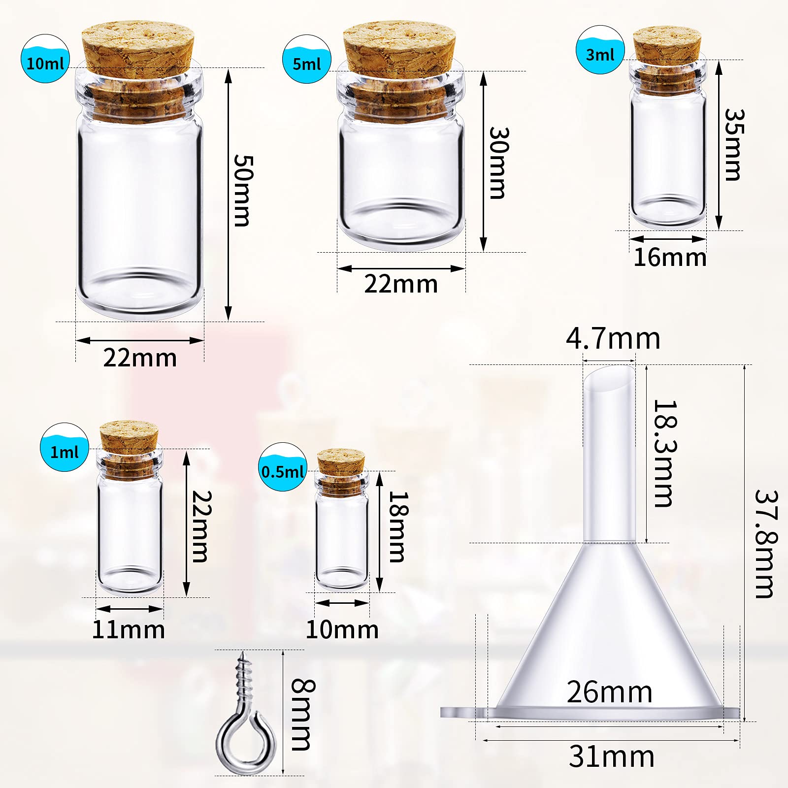 Sherli plastic funnels, easy filling for crafting tasks.