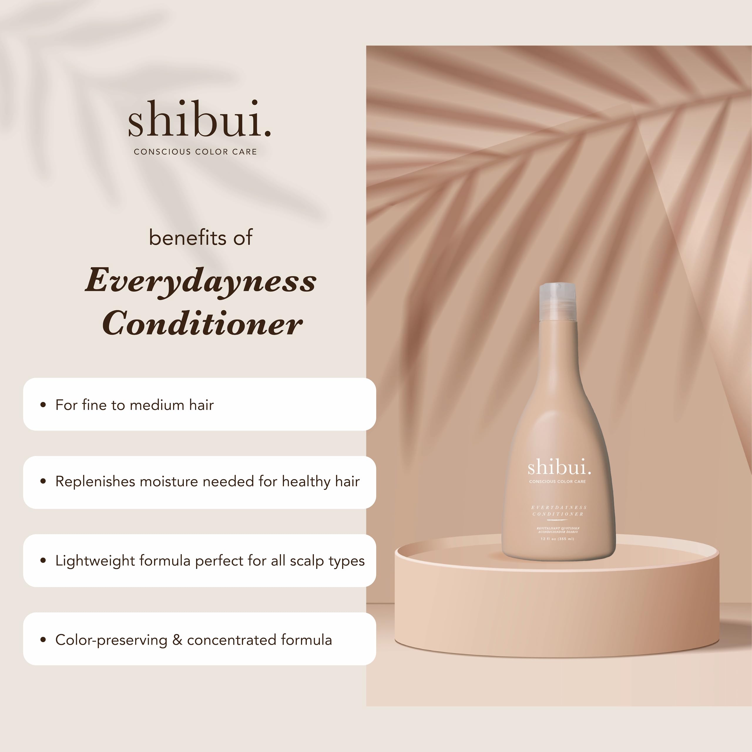 SHIBUI Everydayness Conditioner pour action demonstrates even moisture for color-safe shine.