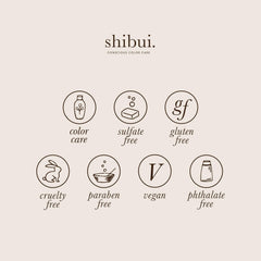SHIBUI Everydayness Shampoo color-care shot showcases color protection for vibrant hues.