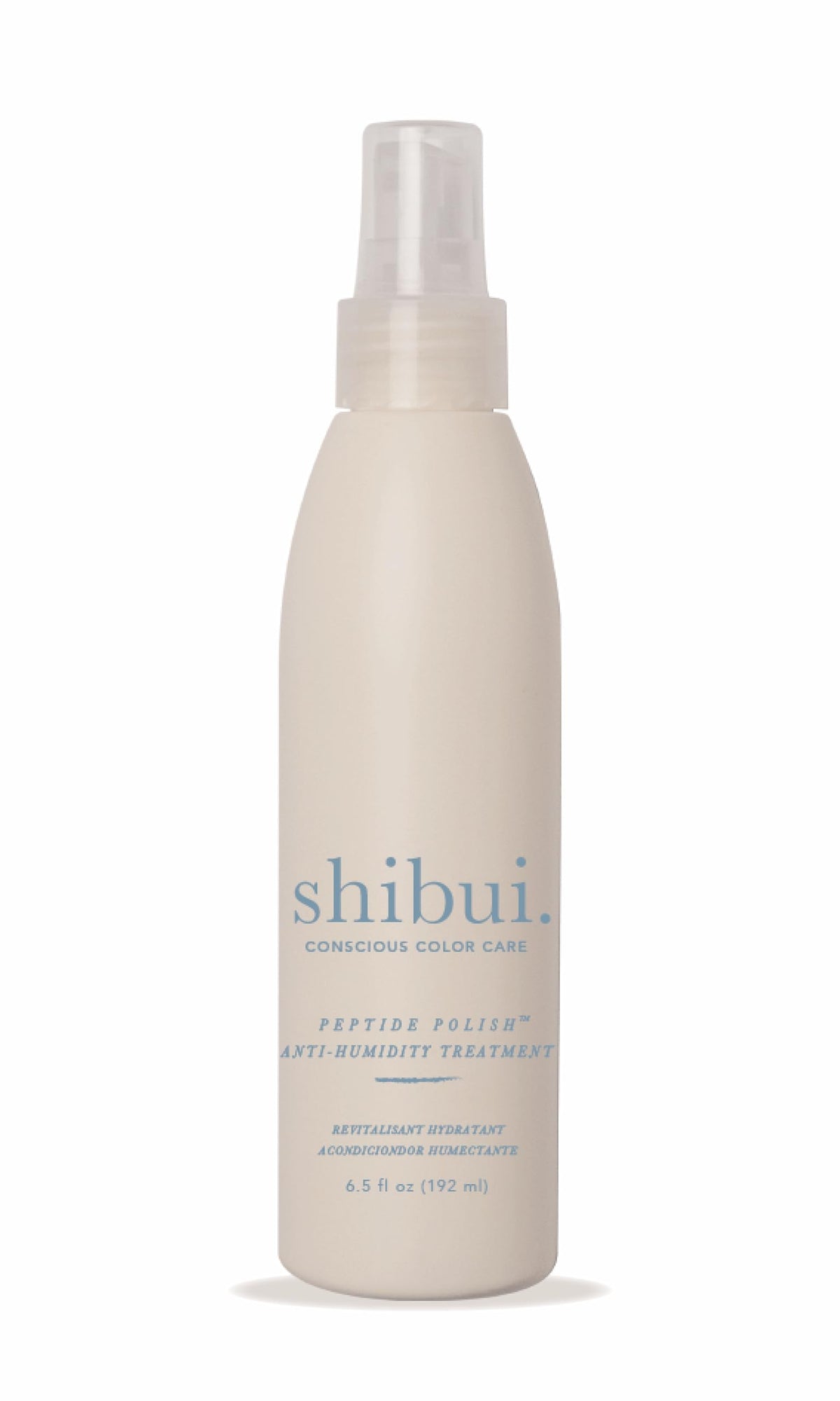 SHIBUI Peptide Polish bottle pour demonstrates humidity protection for sleek results.