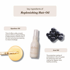 SHIBUI Replenishing Hair Oil on damp hair demonstrates frizz control for sleek results.