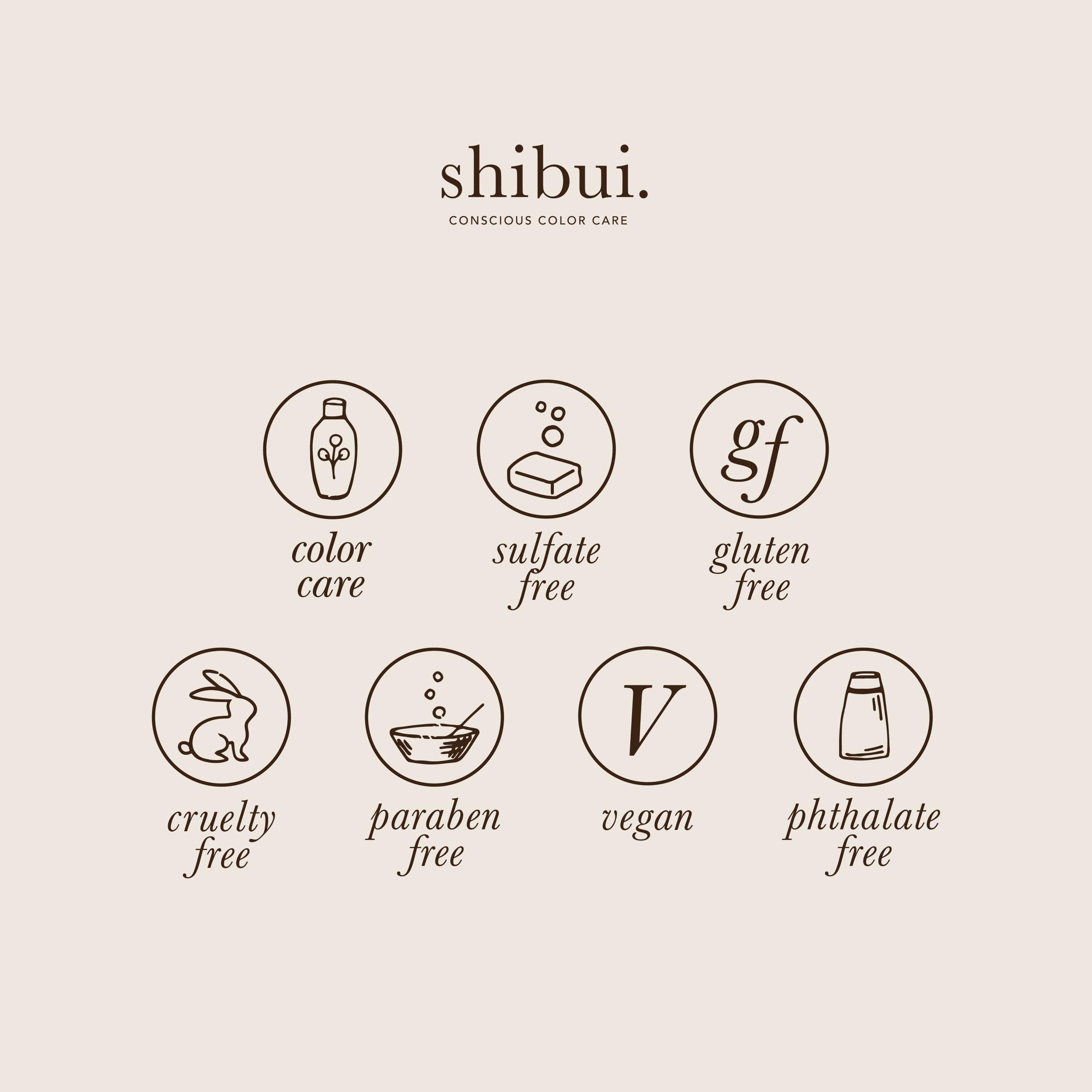 SHIBUI silicone-free formula for a clean, weightless wash.
