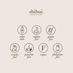 SHIBUI silicone-free formula for a clean, weightless wash.
