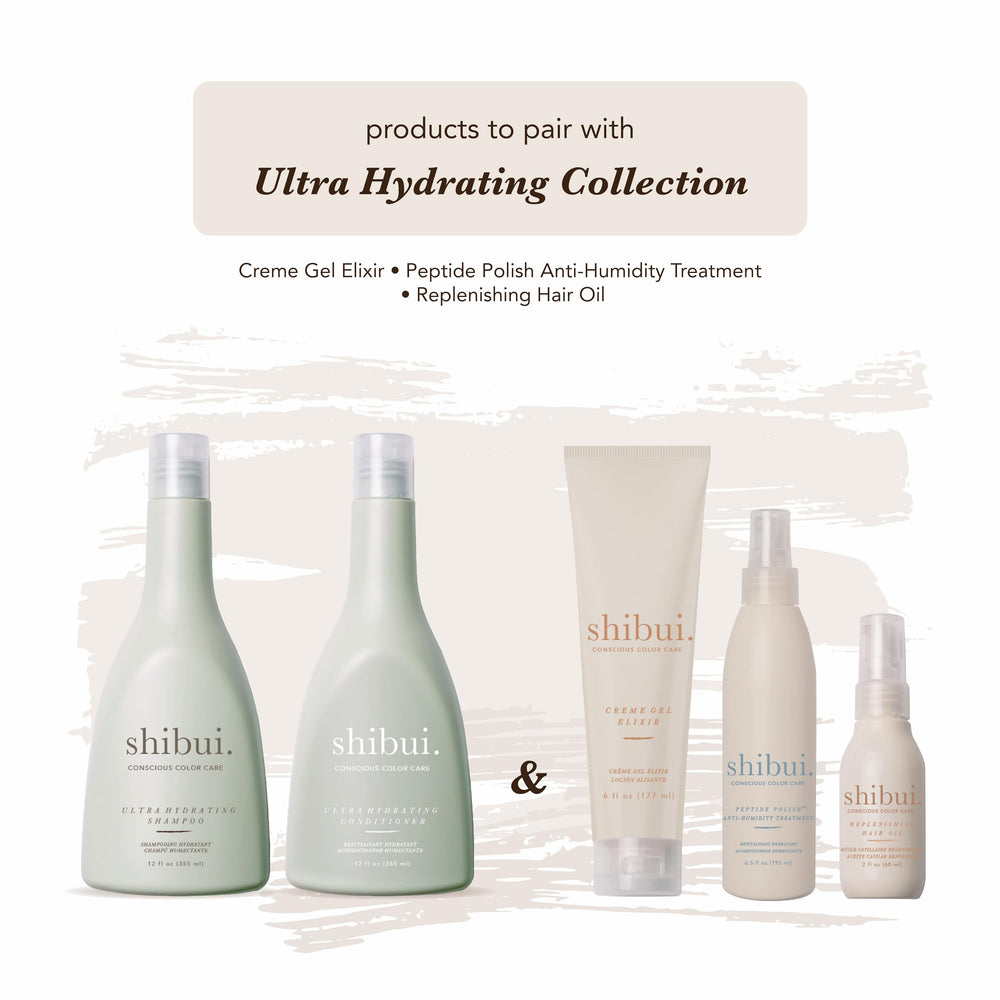 SHIBUI Ultra Hydrating Shampoo vegan ingredients label highlights clean, sustainable cleansing