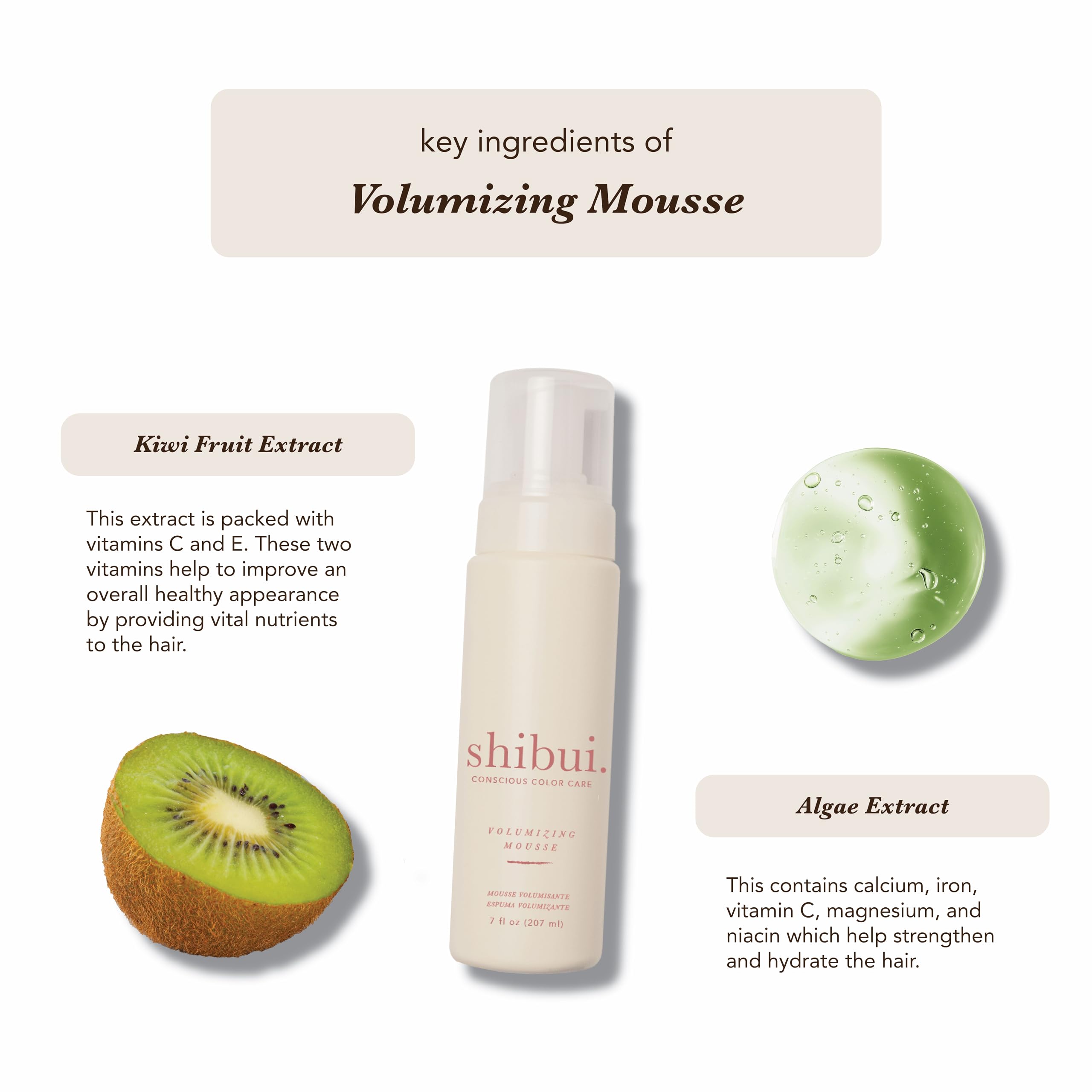 SHIBUI Volumizing Mousse enhances shine and color radiance