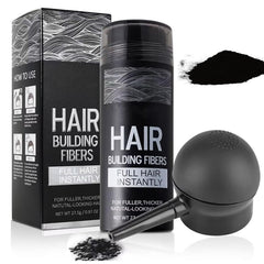 SHIFAKOU hair fibers with spray applicator pump provide precise thinning coverage.