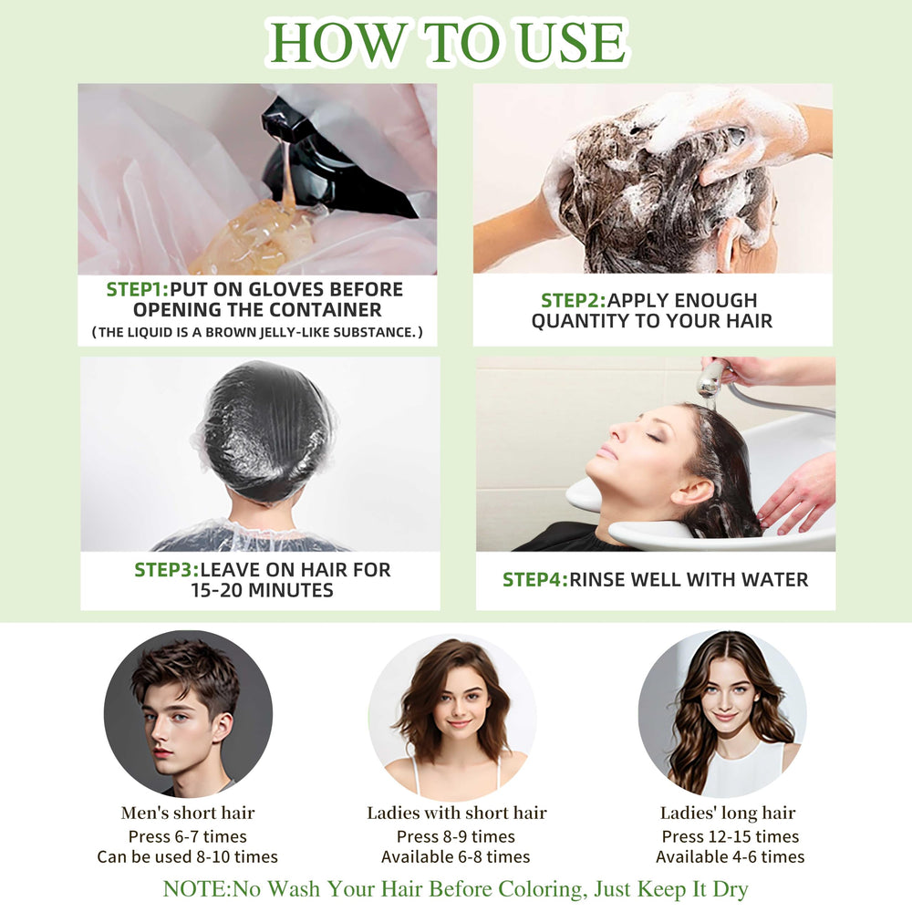 SHIHUANUO 3-in-1 dye-shampoo-conditioner in one step.
