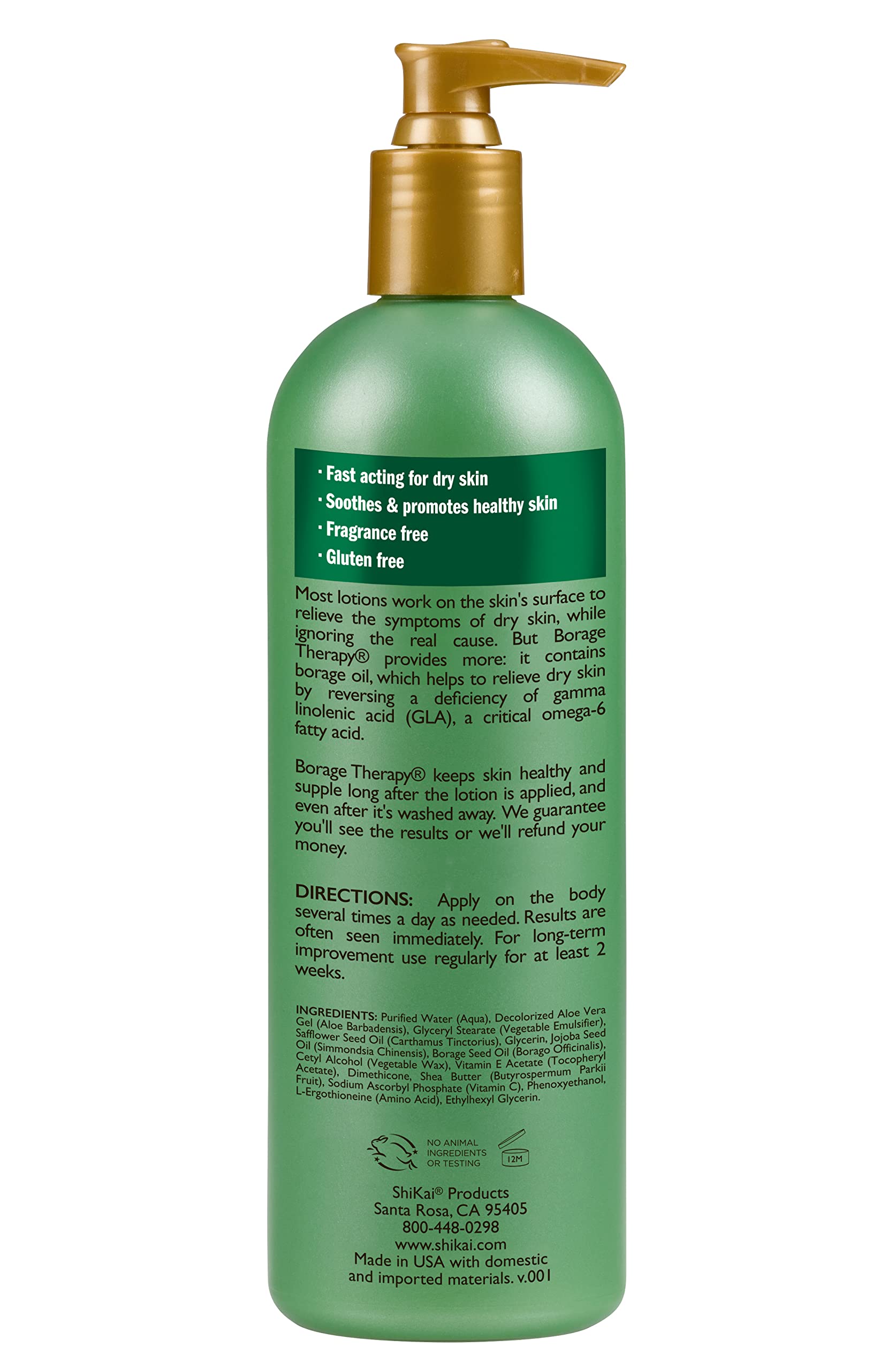 Daily hydration routine with ShiKai Borage Therapy for dry hands and body.