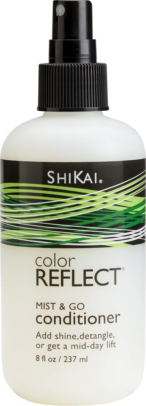 ShiKai Color Reflect Mist & Go Conditioner Spray smooths color-treated hair for shine.