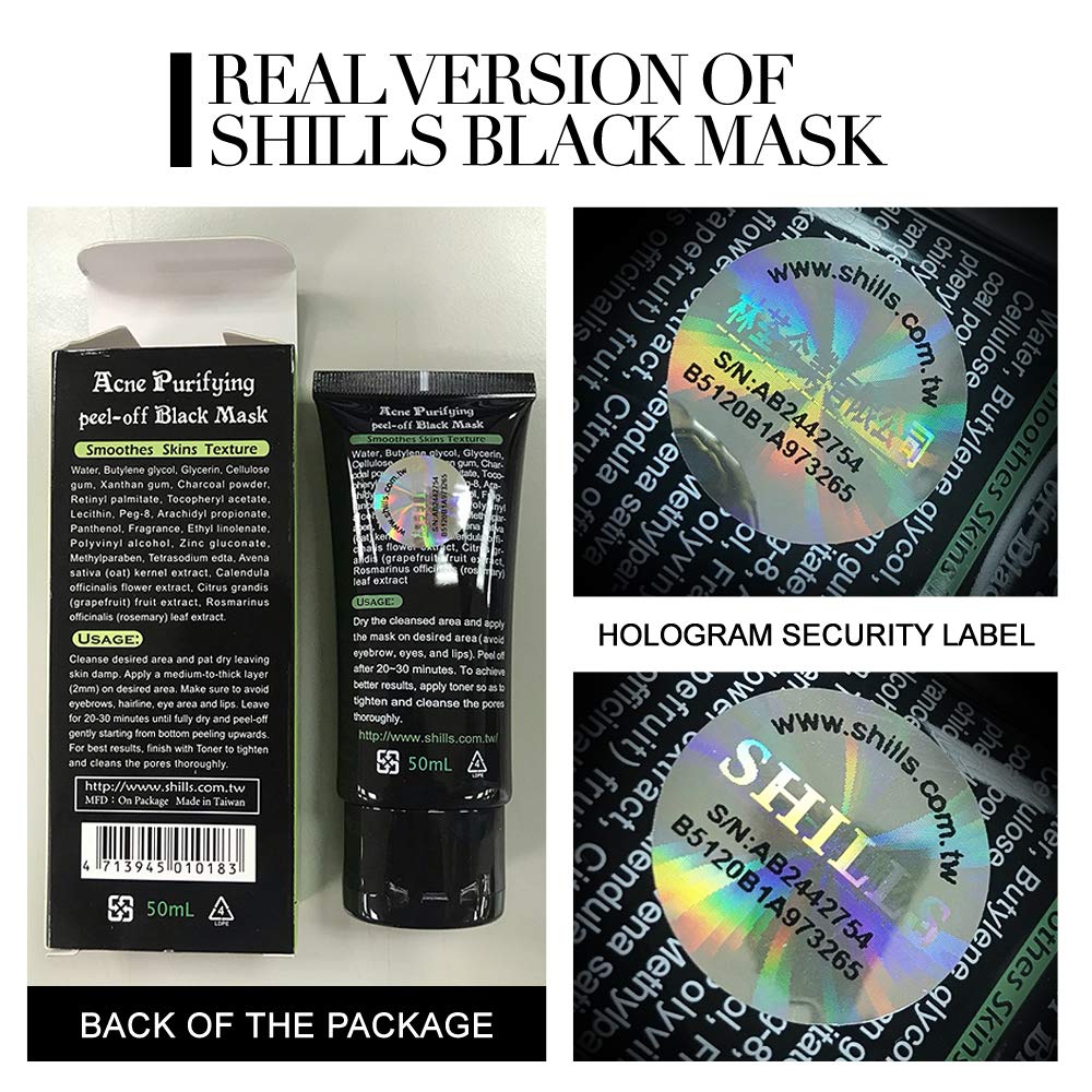 SHILLS charcoal mask pore clarity closeup shows deep cleansing and oil control benefits
