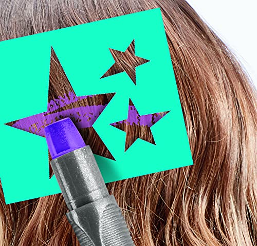 Shimmer 'n Sparkle hair stencils help create precise patterns