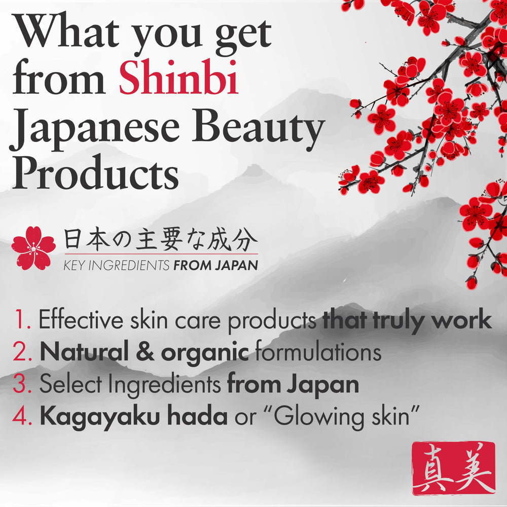 Shinbi Beauty Japan skincare glow packaging highlights premium formulation