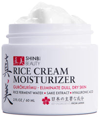 Shinbi Beauty rice-cream-face-jar delivers deep hydration for dewy skin.