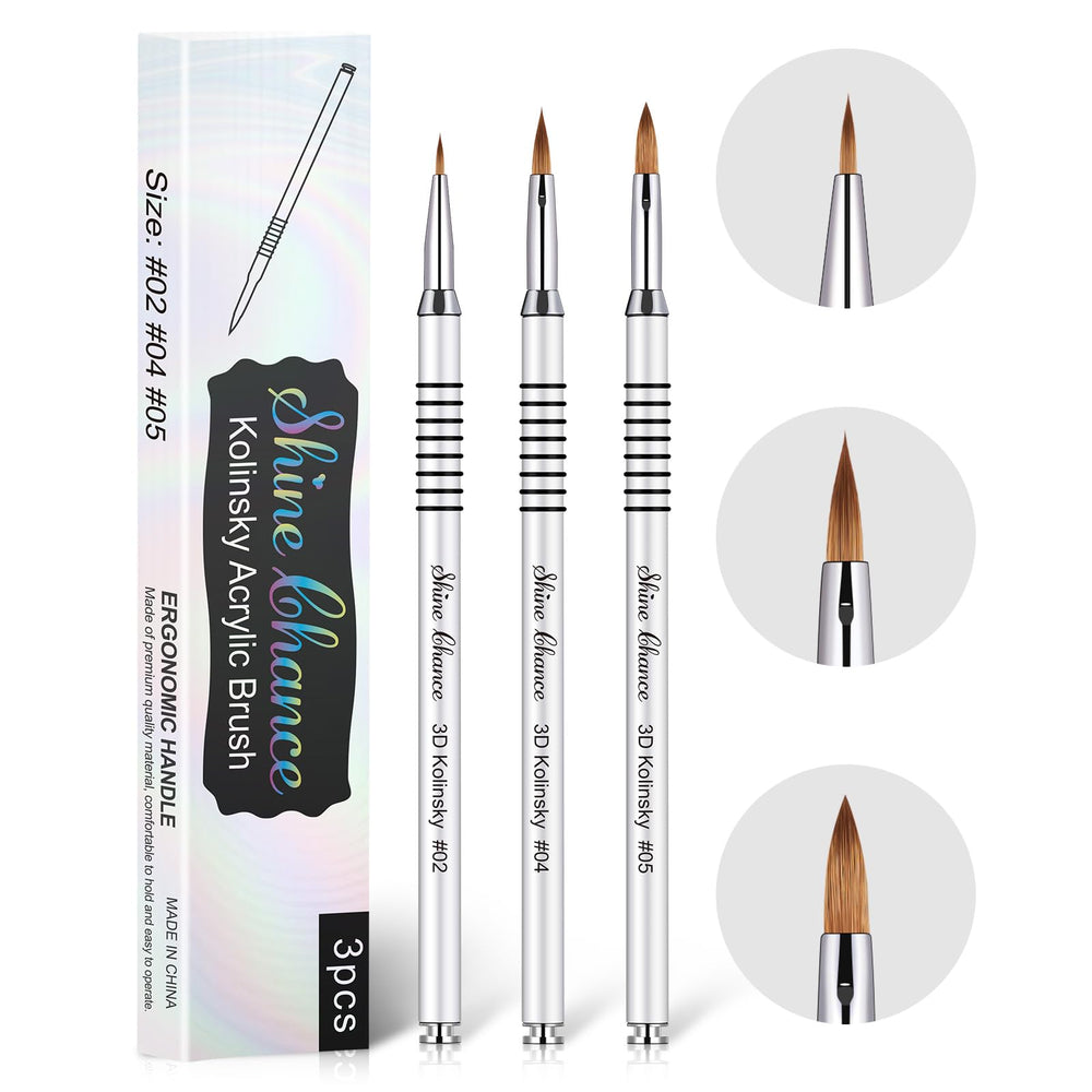 Shine Chance 3D Nail Brush size 2 for precise acrylic application.