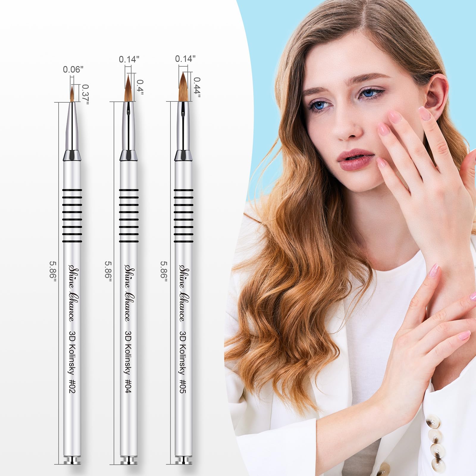 Shine Chance 3D Nail Brush size 5 enables bold patterns.