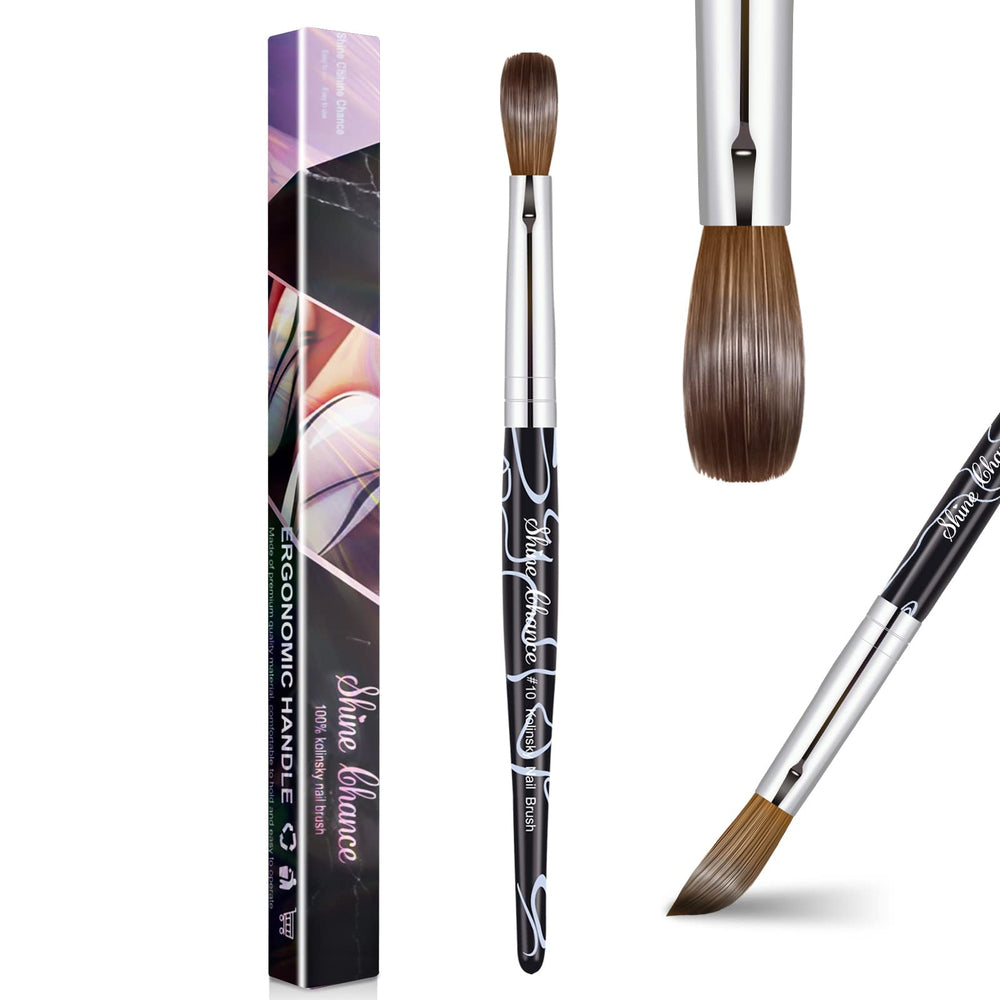 Shine Chance acrylic nail art brush Size 10 oval head for precise application and smooth control
