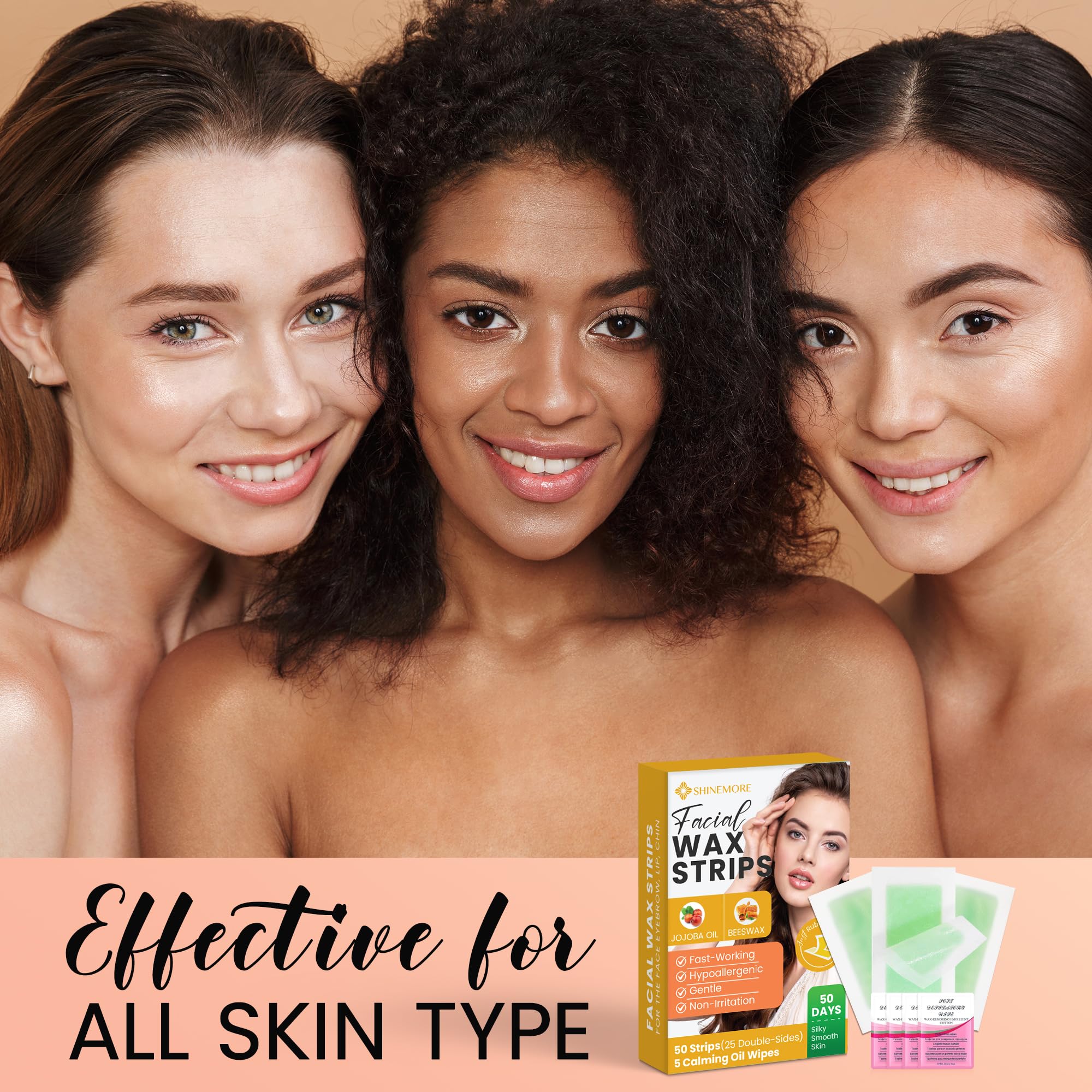 ShineMore packaging emphasizes value and coverage for longer waxing sessions.
