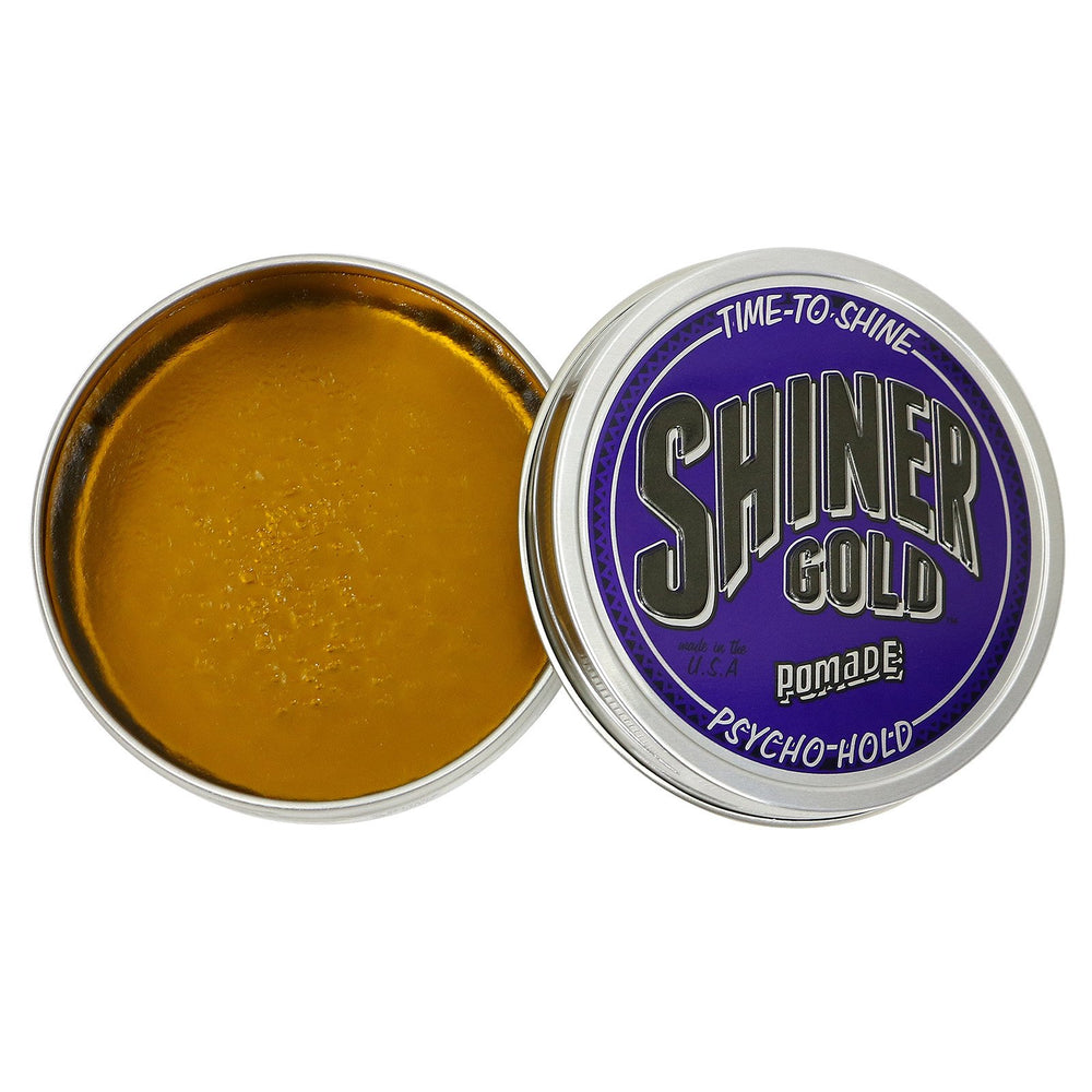 Shiner Gold Psycho Hold packaging shot emphasizes compact 4oz tin