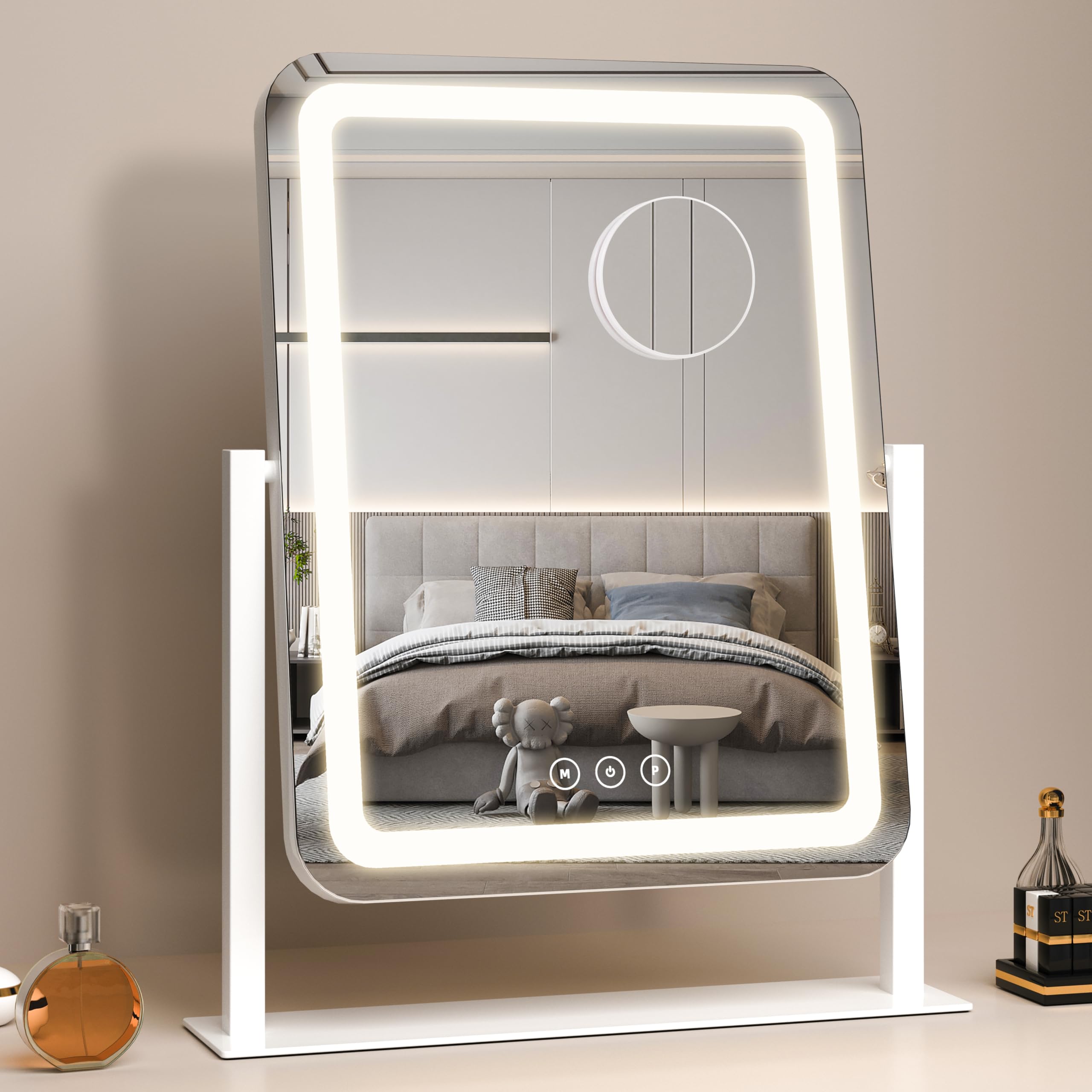 Shinerva iluminación ajustable con tres colores para maquillaje diurno o nocturno