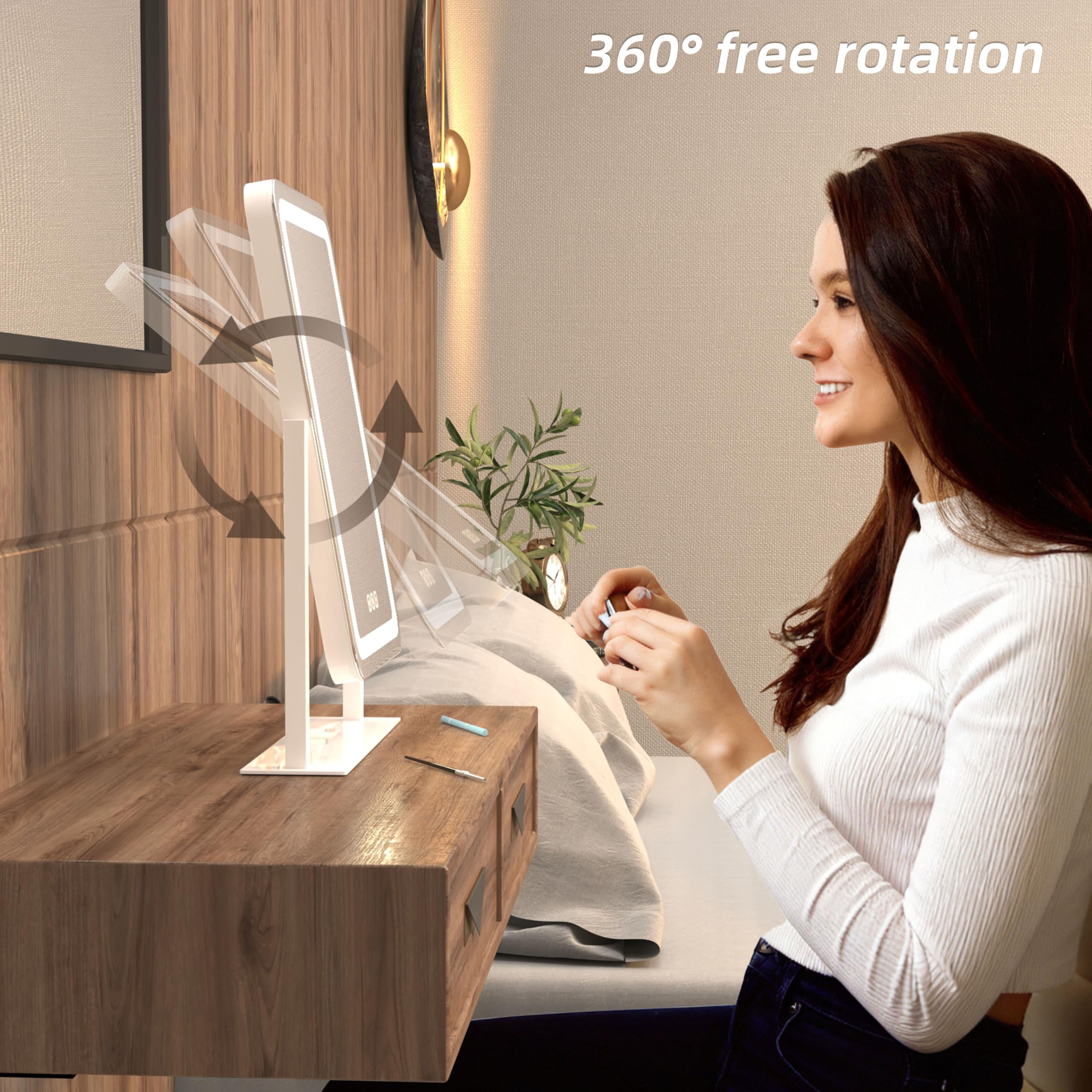 Shinerva vanity mirror with lights smart memory recalls your last lighting setting