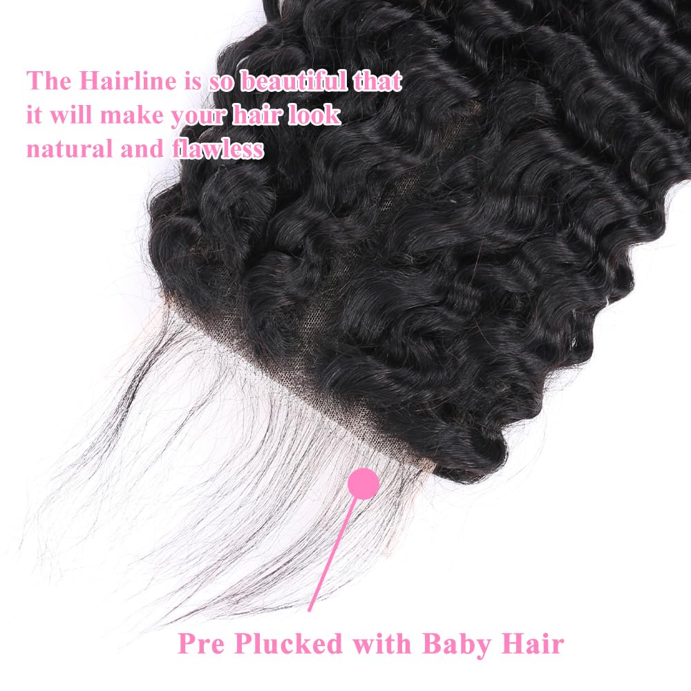 Shining Girl 16-inch closure natural hairline with pre-plucked baby hair.
