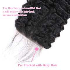 Shining Girl 16-inch closure natural hairline with pre-plucked baby hair.