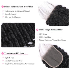 Shining Girl HD lace closure invisible lace closeup blending into skin.