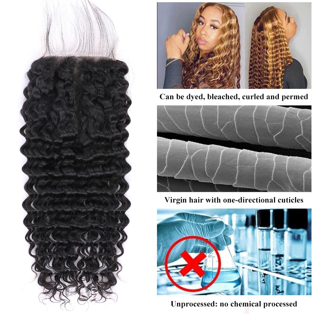Shining Girl virgin Brazilian hair closure ready for dye or heat styling.