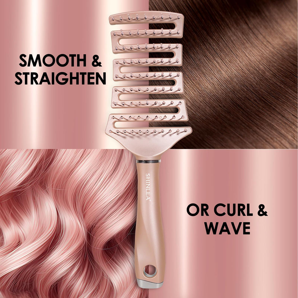 SHINLEA curved detangler brush head-styling-massage delivers soothing scalp contact
