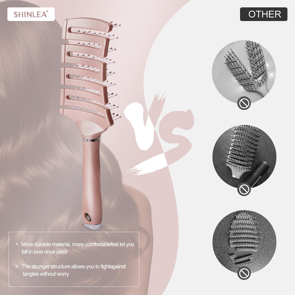 SHINLEA detangler brush lightweight handle stays comfortable when wet