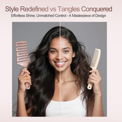 SHINLEA curved detangler brush soft ball tips offer gentle scalp massage