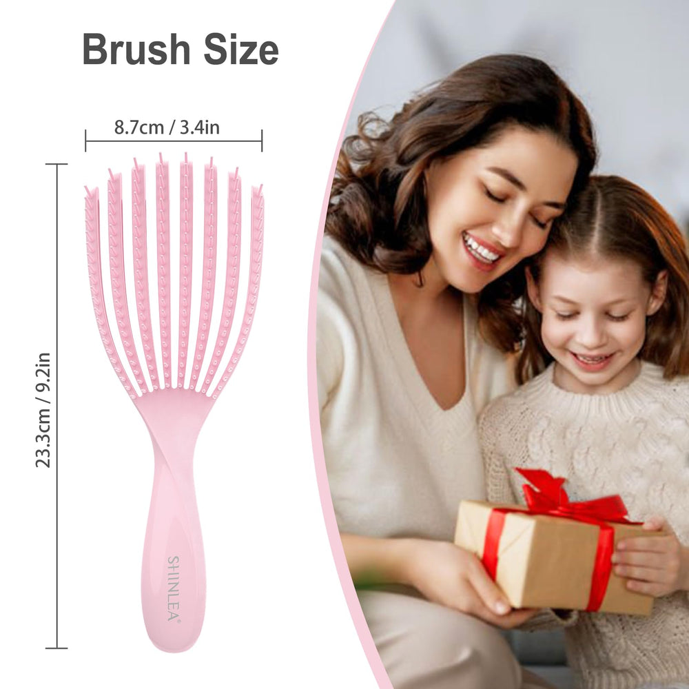 SHINLEA detangler brush family-friendly design for kids and adults.