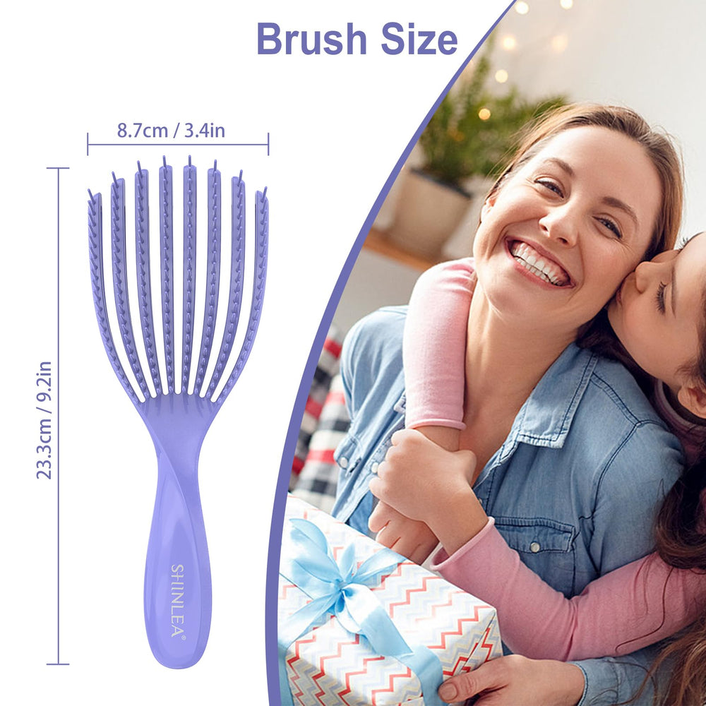 SHINLEA Detangler Brush purple color for family-friendly styling and detangling