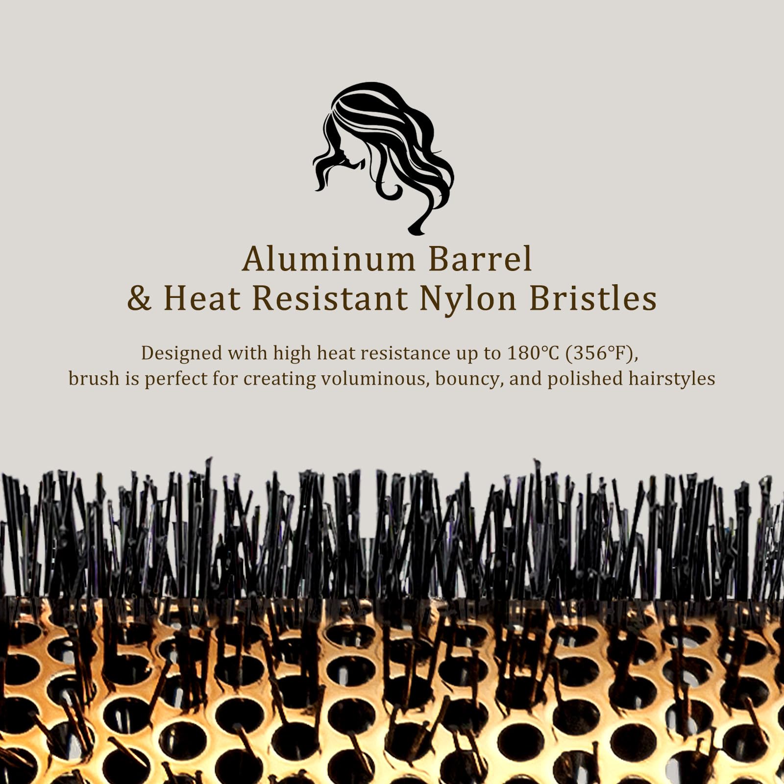 SHINLEA hair brush bristles detail emphasizes durable grip and smoother strands.