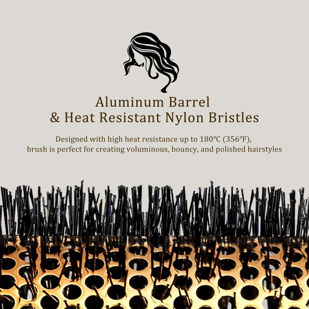 SHINLEA hair brush bristles detail emphasizes durable grip and smoother strands.