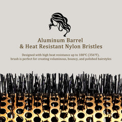 SHINLEA hair brush bristles detail emphasizes durable grip and smoother strands.