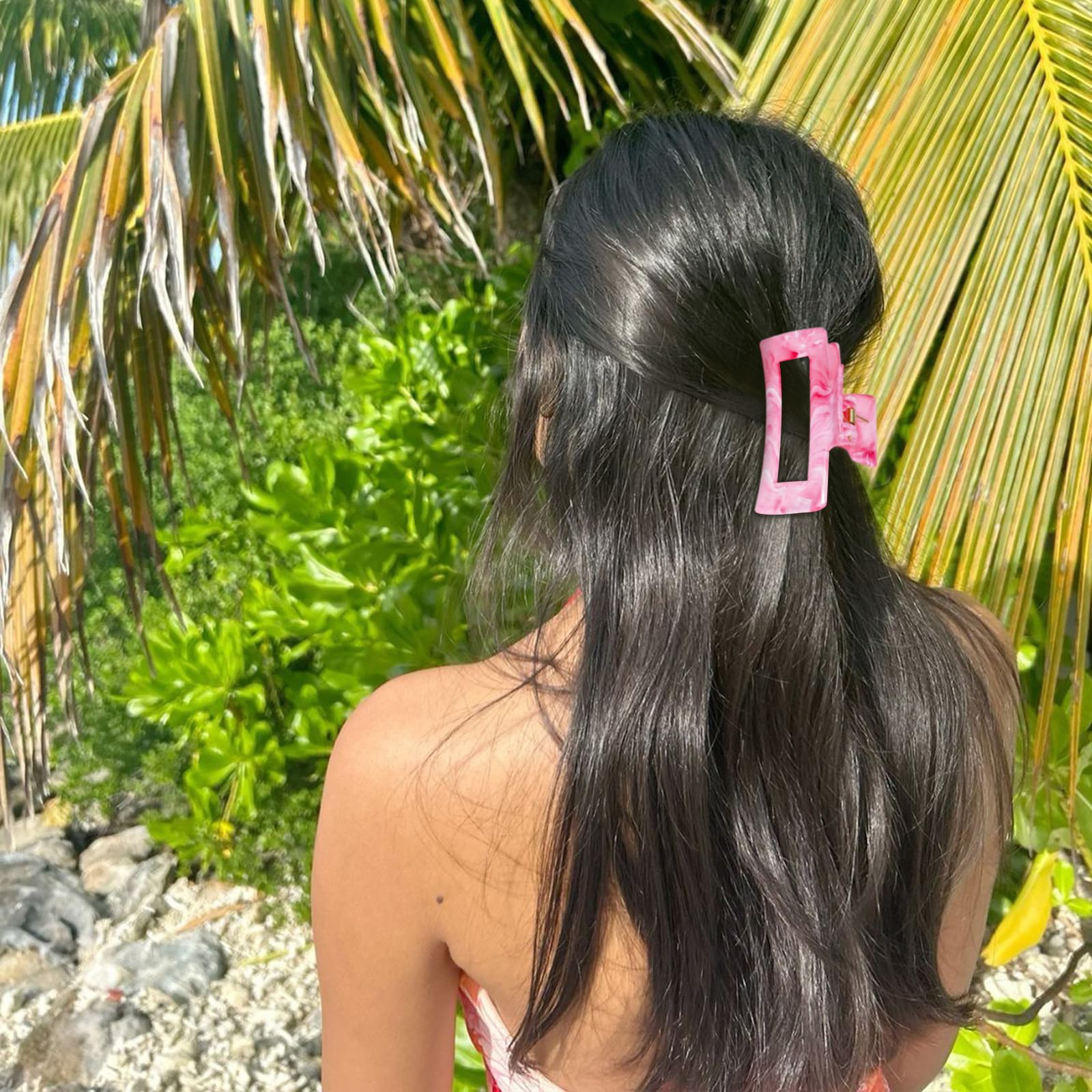 SHINLEA ink-painting hair clip gray complements office outfits with secure hold.