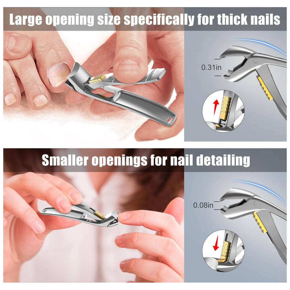 SHINLEA nail clippers include a file and travel case for easy care