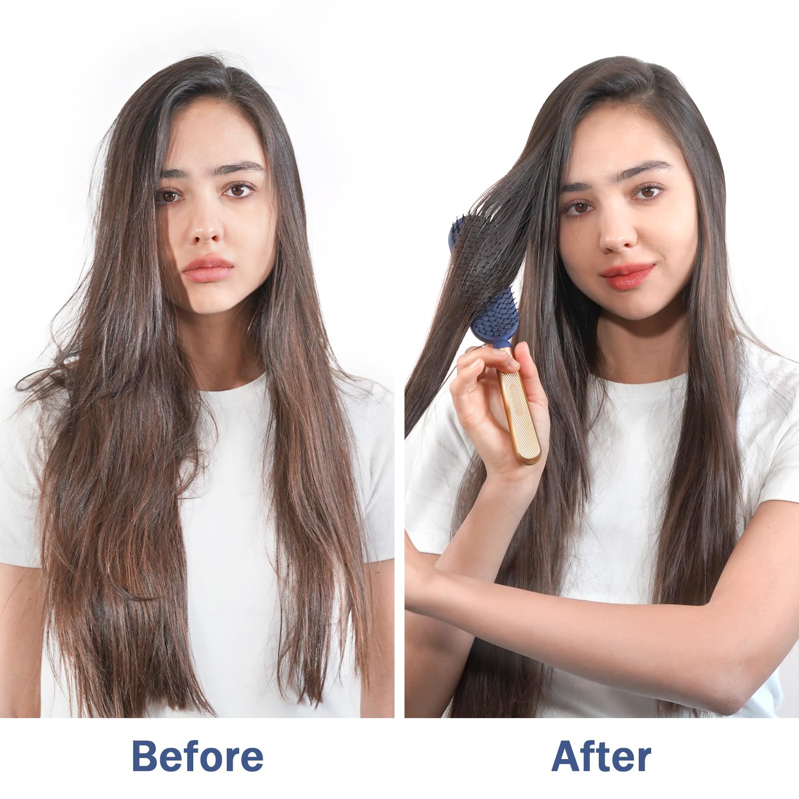 SHINLEA Slim Hair Brush textured grip handle for secure hold