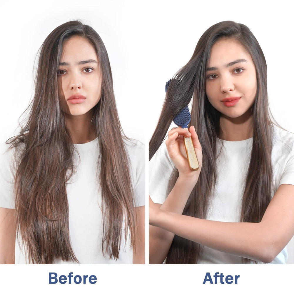 SHINLEA Slim Hair Brush textured grip handle for secure hold