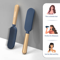 SHINLEA Slim Hair Brush metal handle featuring premium grip and weight