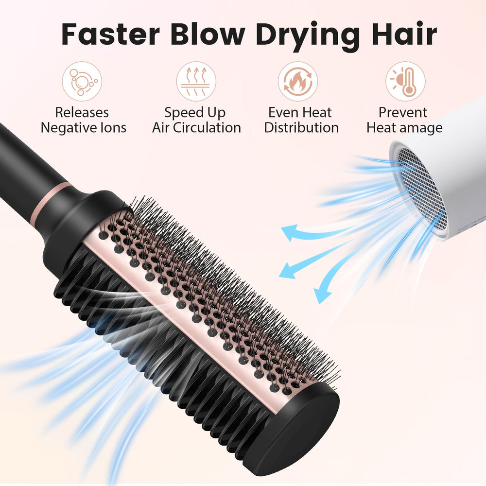 SHINLEA round brush desert-titanium barrel delivers even heat for faster styling