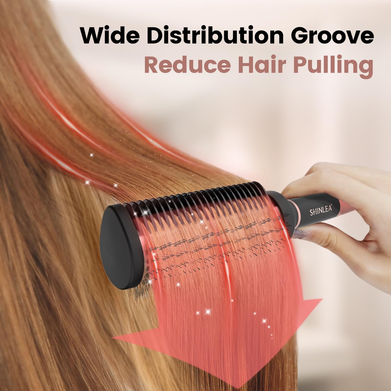 SHINLEA round brush vented barrel speeds drying across roots to tips