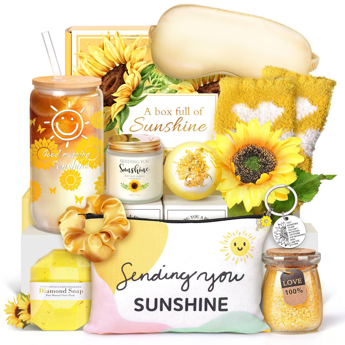 ShinnyWis sunflower self-care box showcases thoughtful birthday surprise and spa-ready touches